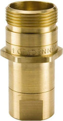 Parker - 1-1/4 NPTF Brass Hydraulic Hose Female Pipe Thread Nipple - 2,750 psi, 76 GPM - Benchmark Tooling