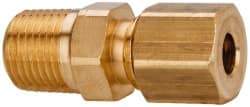 Parker - 3/16" OD, Brass Tank Fitting - 400 Max Working psi, -65 to 250°F, Comp x MNPT Ends - Benchmark Tooling