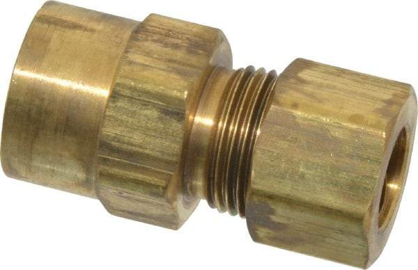 Parker - 3/8" OD, Brass Female Connector - 200 Max Working psi, -65 to 250°F, Comp x FNPT Ends - Benchmark Tooling