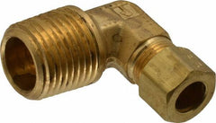 Parker - 3/8" OD, Brass Male Elbow - 200 Max Working psi, -65 to 250°F, Comp x MNPT Ends - Benchmark Tooling