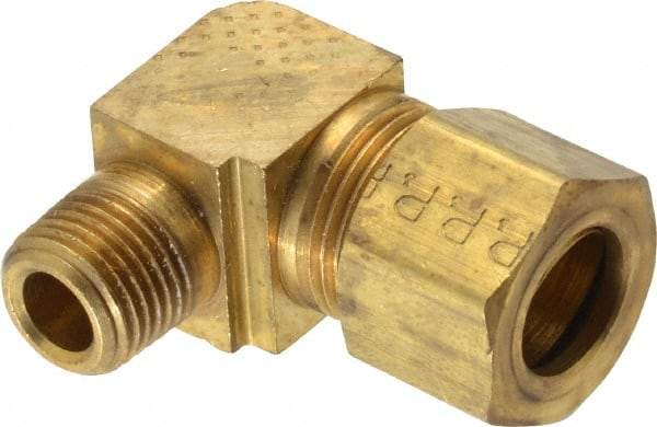 Parker - 3/8" OD, Brass Male Elbow - 200 Max Working psi, -65 to 250°F, Comp x MNPT Ends - Benchmark Tooling