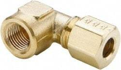 Parker - 1/2" OD, Brass Female Elbow - 200 Max Working psi, -65 to 250°F, Comp x FNPT Ends - Benchmark Tooling