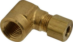 Parker - 1/4" OD, Brass Female Elbow - 300 Max Working psi, -65 to 250°F, Comp x FNPT Ends - Benchmark Tooling