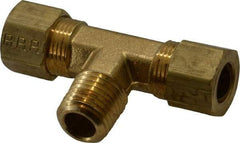 Parker - 3/8" OD, Brass Male Branch Tee - 200 Max Working psi, -65 to 250°F, Comp x Comp x MNPT Ends - Benchmark Tooling