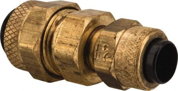 Parker - 3/8 x 1/4" OD, Brass Union - 150 Max Working psi, 0 to 150°F, Comp x Comp Ends - Benchmark Tooling