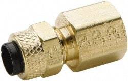 Parker - 1/2" OD, Brass Female Connector - 150 Max Working psi, 0 to 150°F, Comp x FNPT Ends - Benchmark Tooling
