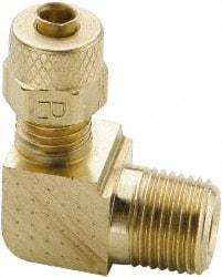 Parker - 1/4" OD, Brass Male Elbow - 150 Max Working psi, 0 to 150°F, Comp x MNPT Ends - Benchmark Tooling