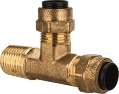 Parker - 3/8" OD, Brass Male Run Tee - 150 Max Working psi, 0 to 150°F, Comp x MNPT x Comp Ends - Benchmark Tooling