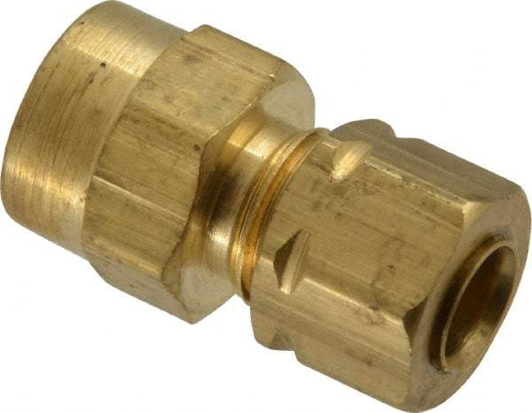Parker - 1/4" OD, Brass Female Connector - 1,400 Max Working psi, -65 to 250°F, Comp x FNPT Ends - Benchmark Tooling