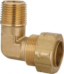 Parker - 3/4" OD, Brass Male Elbow - 550 Max Working psi, -65 to 250°F, Comp x MNPT Ends - Benchmark Tooling