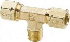 Parker - 3/16" OD, Brass Male Branch Tee - 1,900 Max Working psi, -65 to 250°F, Comp x Comp x MNPT Ends - Benchmark Tooling