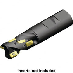 Kennametal - 32mm Cut Diam, 44.78mm Max Depth of Cut, 32mm Shank Diam, 115mm OAL, Indexable Square Shoulder Helical End Mill - ED.T 10T3.. Inserts, Weldon Shank, 0° Lead Angle, Through Coolant, Series Mill 1-10 - Benchmark Tooling