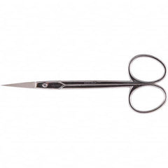 Scissors, Forceps & Tweezers; Type: General Purpose; Product Type: Scissor; Blade Style: Curved; Length (Inch): 4.5 in; 4.5; Material: Carbon Steel; Blade Material: Nickel Plated Carbon Chrome; Handle Material: Metal; Overall Length: 4.5 in