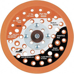 Dynabrade - 5" Diam Hook & Loop Disc Backing Pad - 5/16" Shank Diam, Medium Density, 13,000 RPM - Benchmark Tooling