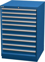 LISTA - 10 Drawer, Modular Storage Cabinet - Steel, 28-1/4" Wide x 28-1/2" Deep x 41-3/4" High, Blue - Benchmark Tooling