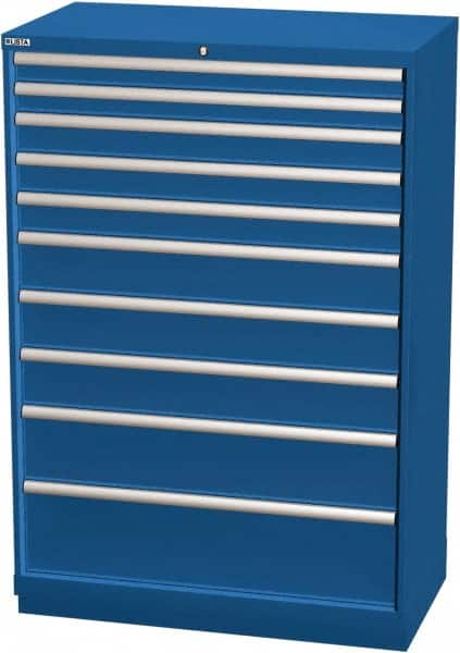 LISTA - 10 Drawer, Modular Storage Cabinet - Steel, 40-1/4" Wide x 22-1/2" Deep x 59-1/2" High, Blue - Benchmark Tooling