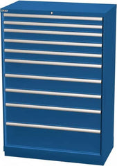LISTA - 10 Drawer, Modular Storage Cabinet - Steel, 40-1/4" Wide x 22-1/2" Deep x 59-1/2" High, Blue - Benchmark Tooling