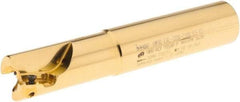 Iscar - 1" Cut Diam, 0.531" Max Depth of Cut, 1" Shank Diam, 5-1/2" OAL, Indexable Square Shoulder End Mill - Cylindrical Shank, 90° Lead Angle, Through Coolant, Series Helialu - Benchmark Tooling