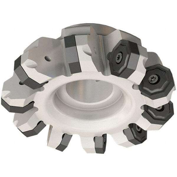 Iscar - 2.99" Cut Diam, 1" Arbor Hole, 0.217" Max Depth of Cut, 45° Indexable Chamfer & Angle Face Mill - 5 Inserts, ON.U 0806 Insert, Right Hand Cut, 5 Flutes, Series 16Mill - Benchmark Tooling