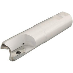 Iscar - 1" Cut Diam, 0.807" Max Depth of Cut, 1" Shank Diam, 5.3" OAL, Indexable Square Shoulder End Mill - Weldon Shank, 90° Lead Angle, Through Coolant, Series Helialu - Benchmark Tooling