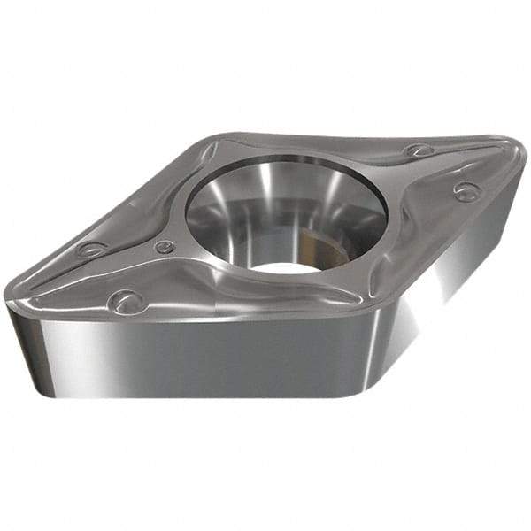 Iscar - DCMT3-2 PF Grade IC9250 Carbide Turning Insert - TiCN/Al2O3/TiN Finish, 55° Diamond, 3/8" Inscr Circle, 5/32" Thick, 1/32" Corner Radius - Benchmark Tooling