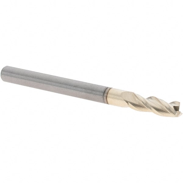 Square End Mill: 1/8'' Dia, 3/8'' LOC, 1/8'' Shank Dia, 1.5'' OAL, 3 Flutes Helical Flute, Series AFI