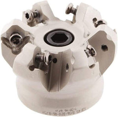 Iscar - 2" Cut Diam, 3/4" Arbor Hole, 0.138" Max Depth of Cut, 45° Indexable Chamfer & Angle Face Mill - 6 Inserts, ONHU 0505\xB6OXMT 0507\xB6S845 SN.U 1305 Insert, Right Hand Cut, 6 Flutes, Series Helido - Benchmark Tooling