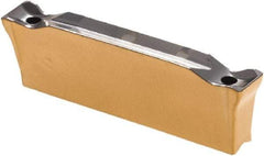 Iscar - DGNC3102 IC808 Grade, 0.122" Cutting Width, Carbide Cutoff Insert - Neutral Lead Angle, 0.0079" Cnr Rad, TiAlN/AlTiN/TiN Coated, Double End - Benchmark Tooling