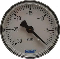 Wika - 2" Dial, 1/4 Thread, 30-0 Scale Range, Pressure Gauge - Center Back Connection Mount, Accurate to 3-2-3% of Scale - Benchmark Tooling