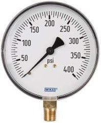 Wika - 4" Dial, 1/4 Thread, 0-400 Scale Range, Pressure Gauge - Lower Connection Mount, Accurate to 3-2-3% of Scale - Benchmark Tooling