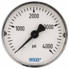Wika - 2" Dial, 1/4 Thread, 0-4,000 Scale Range, Pressure Gauge - Center Back Connection Mount, Accurate to 3-2-3% of Scale - Benchmark Tooling