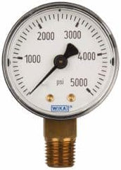 Wika - 2" Dial, 1/4 Thread, 0-5,000 Scale Range, Pressure Gauge - Lower Connection Mount, Accurate to 3-2-3% of Scale - Benchmark Tooling