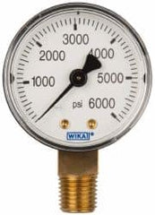 Wika - 2" Dial, 1/4 Thread, 0-6,000 Scale Range, Pressure Gauge - Lower Connection Mount, Accurate to 3-2-3% of Scale - Benchmark Tooling
