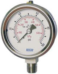 Wika - 2-1/2" Dial, 1/4 Thread, 0-30 Scale Range, Pressure Gauge - Lower Connection Mount, Accurate to 2-1-2% of Scale - Benchmark Tooling