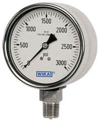 Wika - 2-1/2" Dial, 1/4 Thread, 30-0-30 Scale Range, Pressure Gauge - Lower Back Connection Mount, Accurate to 2-1-2% of Scale - Benchmark Tooling