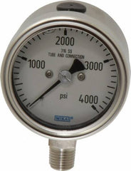 Wika - 2-1/2" Dial, 1/4 Thread, 0-4,000 Scale Range, Pressure Gauge - Lower Connection Mount, Accurate to 2-1-2% of Scale - Benchmark Tooling