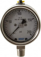 Wika - 2-1/2" Dial, 1/4 Thread, 200 Scale Range, Pressure Gauge - Lower Connection Mount, Accurate to 2-1-2% of Scale - Benchmark Tooling