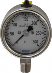 Wika - 2-1/2" Dial, 1/4 Thread, 300 Scale Range, Pressure Gauge - Lower Connection Mount, Accurate to 2-1-2% of Scale - Benchmark Tooling