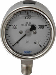 Wika - 2-1/2" Dial, 1/4 Thread, 400 Scale Range, Pressure Gauge - Lower Connection Mount, Accurate to 2-1-2% of Scale - Benchmark Tooling