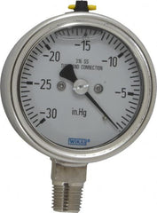 Wika - 2-1/2" Dial, 1/4 Thread, 30 Scale Range, Pressure Gauge - Lower Connection Mount, Accurate to 2-1-2% of Scale - Benchmark Tooling