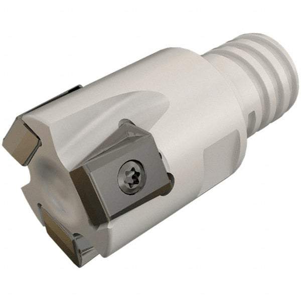 Iscar - 5/8" Cut Diam, 0.315" Max Depth of Cut, 0.78" OAL, Indexable Square Shoulder End Mill - T490 LN.T 0804 Inserts, T10 Modular Connection, 90° Lead Angle, Through Coolant, Series Helitang - Benchmark Tooling