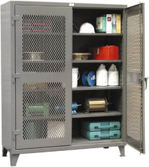 Strong Hold - 4 Shelf Visible Storage Cabinet - Steel, 60" Wide x 24" Deep x 72" High, Dark Gray - Benchmark Tooling