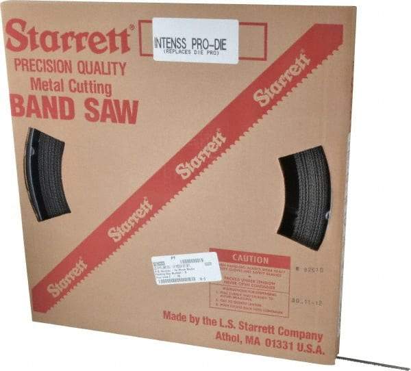Starrett - 1/4" x 100' x 0.035" Bi-Metal Band Saw Blade Coil Stock - 10 to 14 TPI, Toothed Edge, Straight Form, Raker Set, No Rake Angle, Variable Pitch, Contour Cutting - Benchmark Tooling