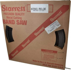 Starrett - 3/8" x 100' x 0.025" Bi-Metal Band Saw Blade Coil Stock - 8 to 12 TPI, Toothed Edge, Straight Form, Raker Set, No Rake Angle, Variable Pitch, Contour Cutting - Benchmark Tooling