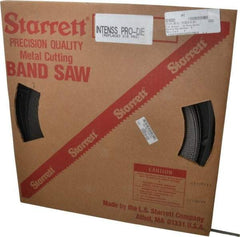 Starrett - 3/8" x 100' x 0.025" Bi-Metal Band Saw Blade Coil Stock - 10 to 14 TPI, Toothed Edge, Straight Form, Raker Set, No Rake Angle, Variable Pitch, Contour Cutting - Benchmark Tooling