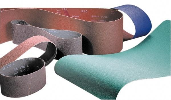 Made in USA - 4" Wide x 106" OAL, 60 Grit, Silicon Carbide Abrasive Belt - Silicon Carbide, Medium, Coated, X/Y Weighted Cloth Backing, Wet/Dry, Series S181 - Benchmark Tooling