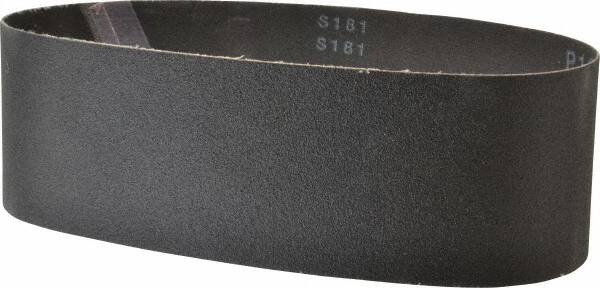 Made in USA - 3" Wide x 24" OAL, 120 Grit, Silicon Carbide Abrasive Belt - Silicon Carbide, Fine, Coated, X/Y Weighted Cloth Backing, Wet/Dry, Series S181 - Benchmark Tooling