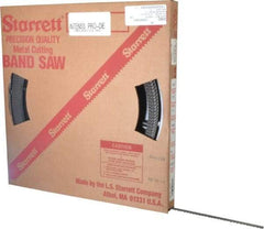 Starrett - 1/2" x 100' x 0.025" Bi-Metal Band Saw Blade Coil Stock - 4 TPI, Toothed Edge, Hook Form, Raker Set, Positive Angle, Constant Pitch, Contour Cutting - Benchmark Tooling