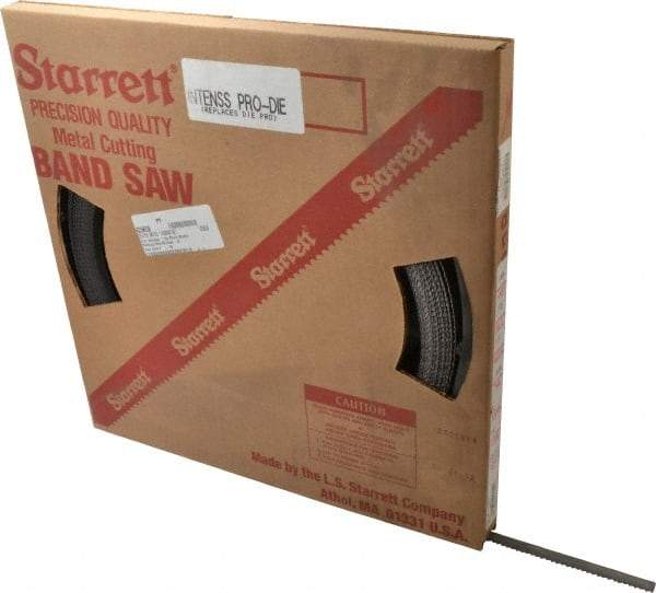 Starrett - 1/2" x 100' x 0.025" Bi-Metal Band Saw Blade Coil Stock - 6 TPI, Toothed Edge, Hook Form, Raker Set, Positive Angle, Constant Pitch, Contour Cutting - Benchmark Tooling