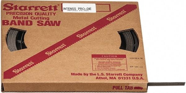 Starrett - 1/2" x 100' x 0.025" Bi-Metal Band Saw Blade Coil Stock - 10 to 14 TPI, Toothed Edge, Straight Form, Raker Set, No Rake Angle, Variable Pitch, Contour Cutting - Benchmark Tooling
